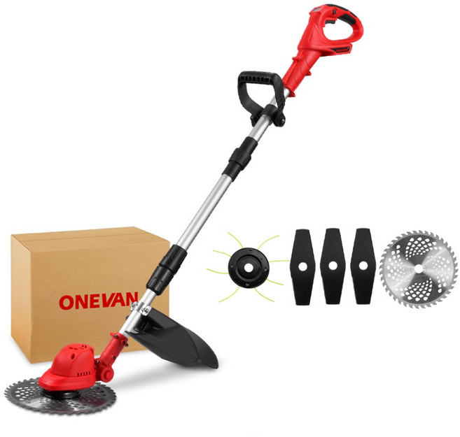 [국내발송] ONEVAN 브러시리스 무선 잔디 예초기 다기능 소형 가정용 깎는 기계, 1세트