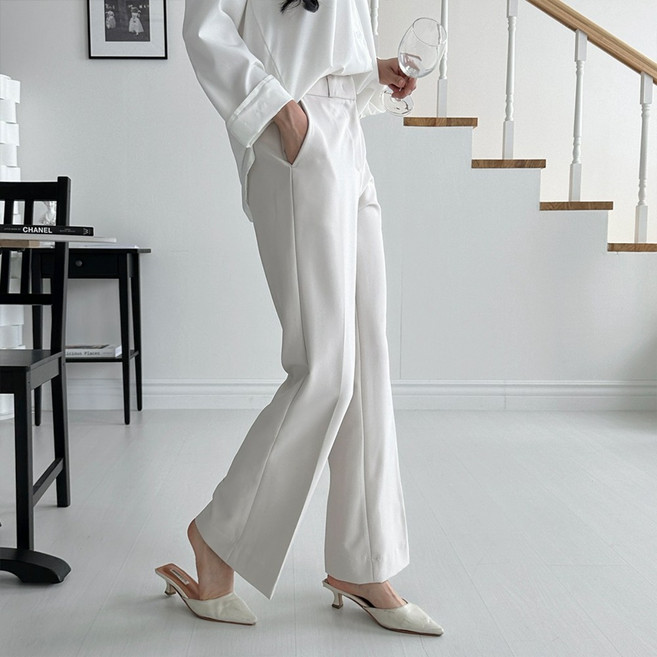 여자 여성 부드럽고 편안한 링클프리 세미부츠컷 스판 슬랙스 4컬러 AJL003