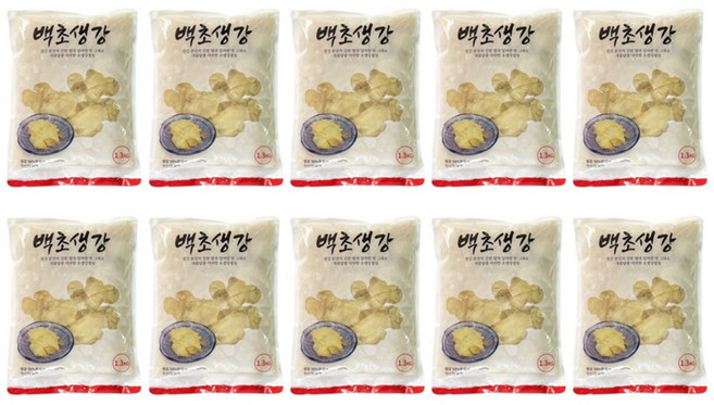 코우 백초생강 1.3kgX10ea (1박스)*무료배송 / 코우초생강 백초생강 백초 초생강 생강초절임 일식초생강 하얀초생강 생강절임 생강 생강슬라이스 생강채, 1.3kg, 10개