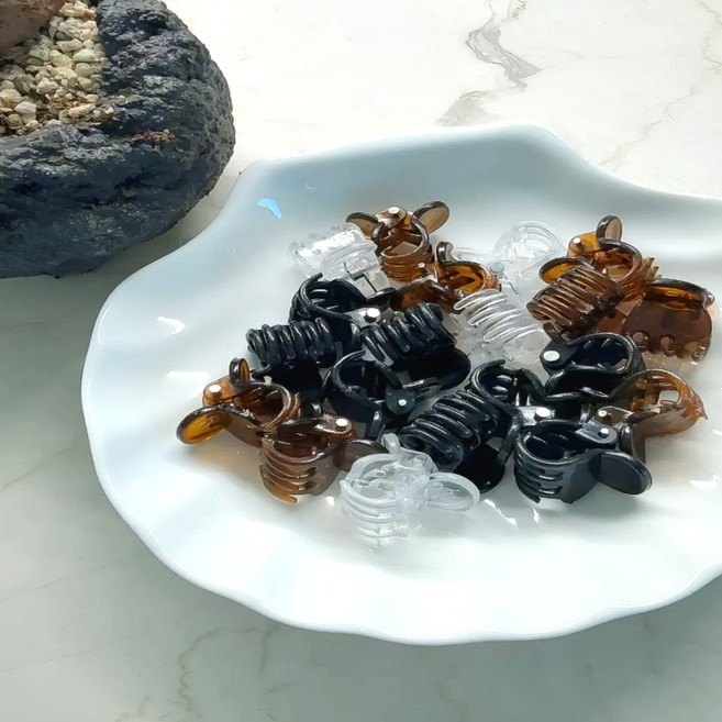 기본 베이직 심플 잔머리 고정 포인트 미니집게핀 20P