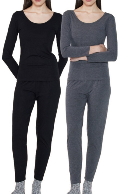 [로쉬] 쫀득하고 부드러운 겨울 여성 모달스판 편한 천연내복 타이즈 2장 set