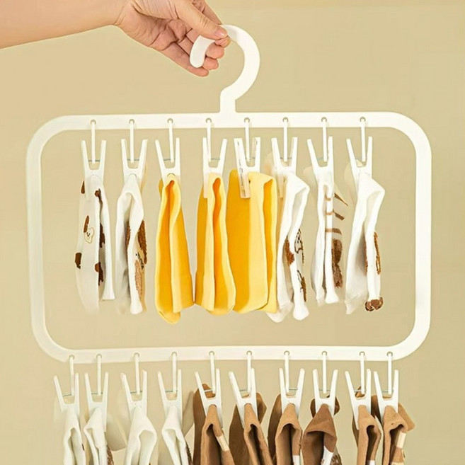 라모리 초슬림 공간활용 양말 속옷 집게 건조대, 화이트, 1개, 화이트