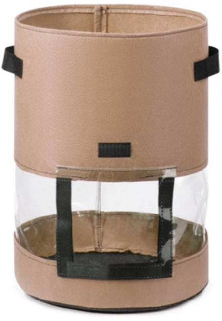 감자 블루베리 부직포 감자 화분 농작물 키우기 360도 관찰 투명화분, 베이지, 1개