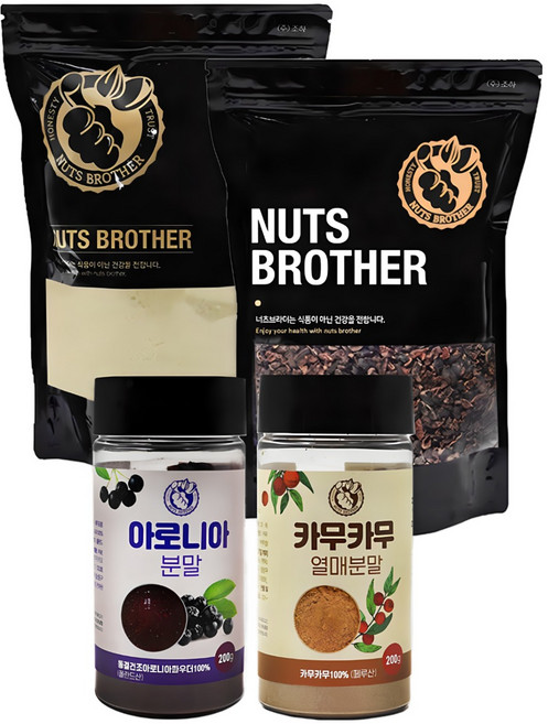 너츠브라더 카카오닙스+카무카무분말+아로니아분말+아몬드분말 대용량세트, 1.4kg, 1개