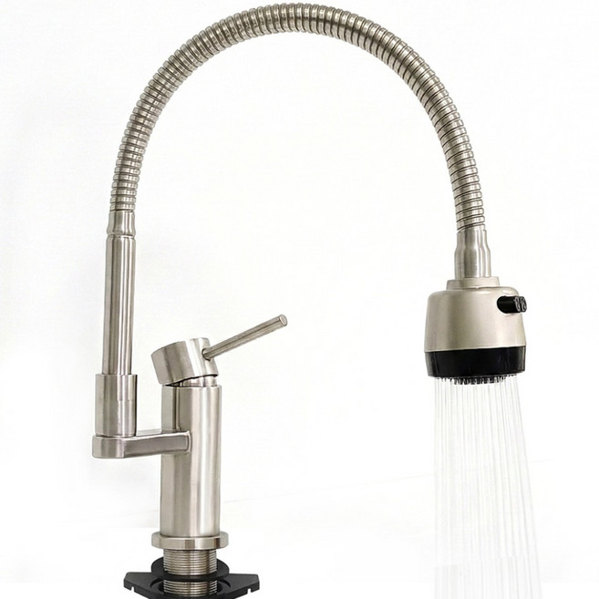 싱크대 주방 수전 수도꼭지 무광 코브라 원홀 COBRA-119, 1세트