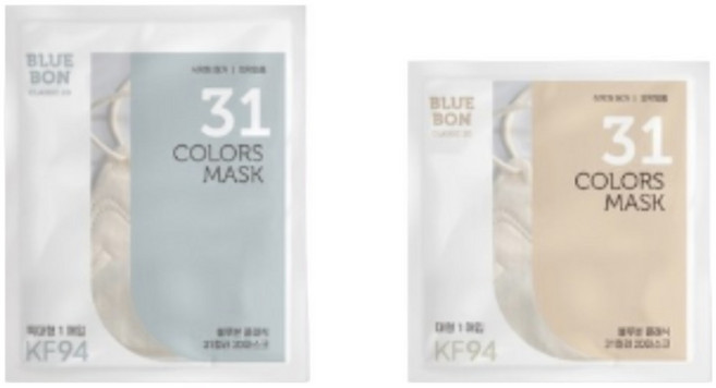 블루본 KF94 새부리형 31 컬러 마스크 60매 유아 아동 어린이 청소년 성인마스크, 중형60매, 멜론연민트, 1개