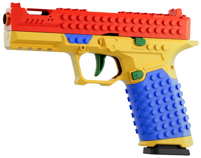 RON 창의력 발달 블록 권총 만들기 조립식 장난감 총 글록 모델 밀리터리 완구, G17, 1개