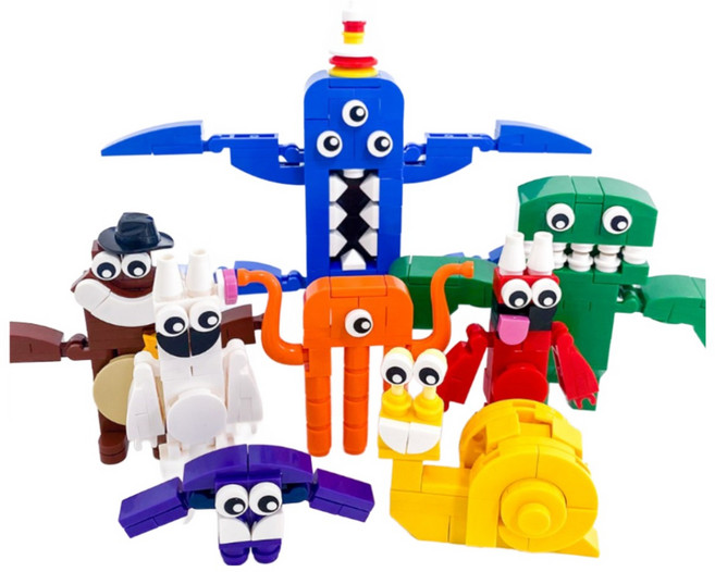 반반의 유치원 블록 9종 납납 반발리나 점보조쉬 스팅어플린, 혼합색상, 1개