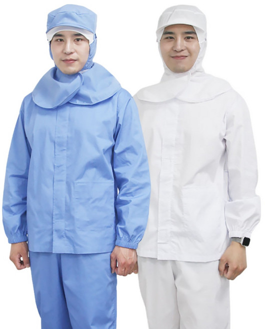 [쿡셰프] HACCP 위생복 상하의세트 식품공장 작업복 상하의 세트(블루/화이트)