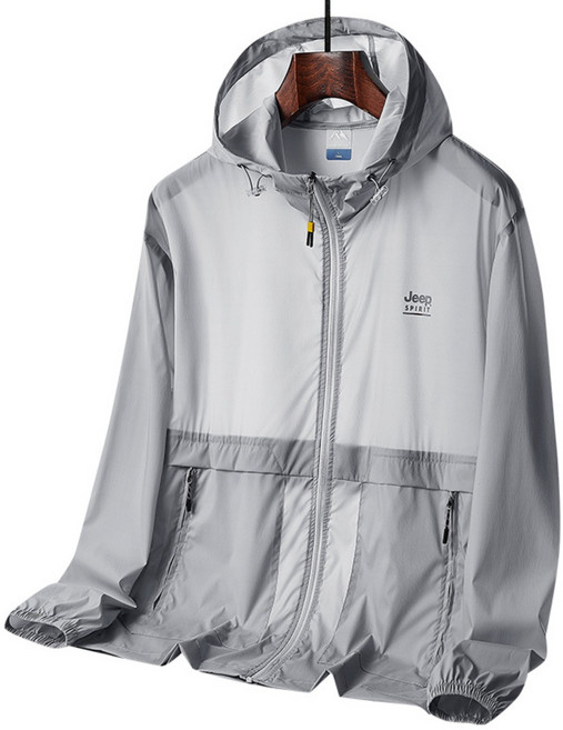 JEEP SPIRIT 지프 스피릿 바람막이 남성 초경량 래쉬가드 하프코트 자외선방지 코트 자켓 점퍼 남성 여름 얇은 아우터 빠른 건조 통기성 남성 후드 남자 바람막이 6827
