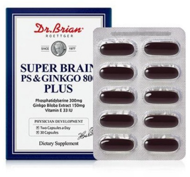 닥터브라이언 포스파티딜세린&징코 뇌영양제 인지력개선 ps 300mg, 30정, 4개