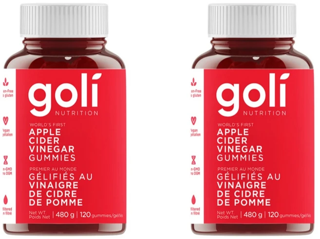 코스트코 디톡스에 좋은 골리 사과식초 구미젤리 체지방 혈당조절 120정 2개 캐나다직배송 - 쿠팡