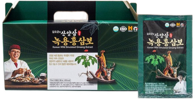 김오곤 원장 산양삼 녹용홍삼보 산양삼 침향 홍삼 엑기스 홍삼액, 4박스, 2.1L