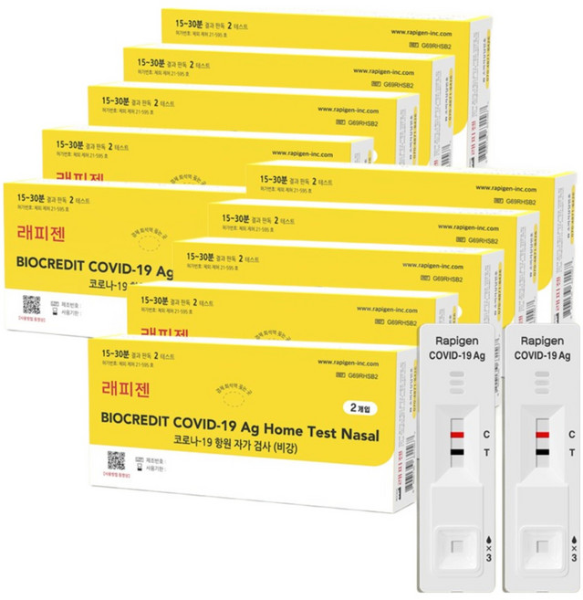 래피젠 본사 배송 COVID-19 코로나 항원 자가검사 진단키트, 2개입, 10개