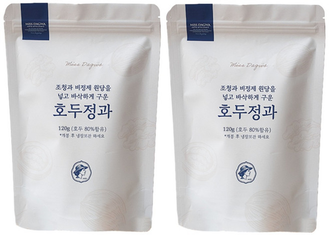 구운 프리미엄 호두정과 호두강정, 120g, 2개