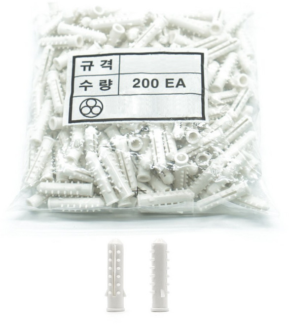 콘크리트 칼블럭 칼브럭 칼부럭 앙카 백색 흰색 도깨비 6x30 6.5x35 봉지 판매, 칼브럭(백색) 도깨비, 칼브럭(백색) 도깨비 6x30(200개), 1개