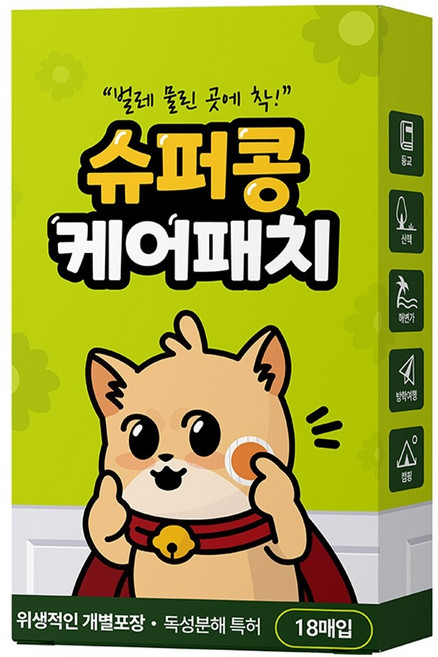 슈퍼콩 케어패치 모기 벌레 물림 패치 18P, 1개