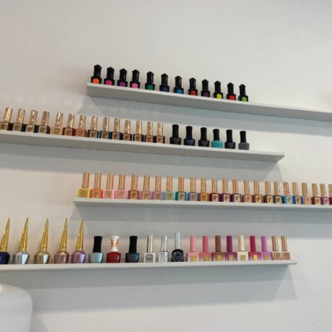 선반킹 네일선반 폭이좁은 메탈 벽선반 네일진열장 LP선반 벽책꽂이, 백색무광, 1단