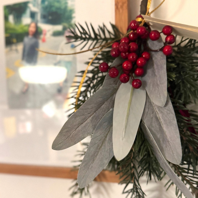 크리스마스 장식 행잉 가랜드 리스, 1개, 그린