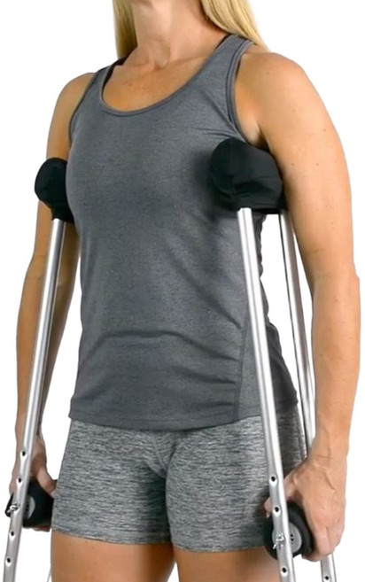 목발 쿠션 보호대 겨드랑이 손잡이 패드 커버 세트 (블랙), 블랙, 1개