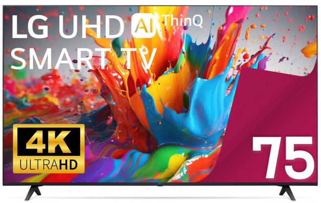 LG전자 TV 75UT7590 울트라 HD 4K 189cm(75인치) LED 스마트 티비 유튜브 넷플릭스 디즈니 미러링, 고객직접설치, 스탠드형