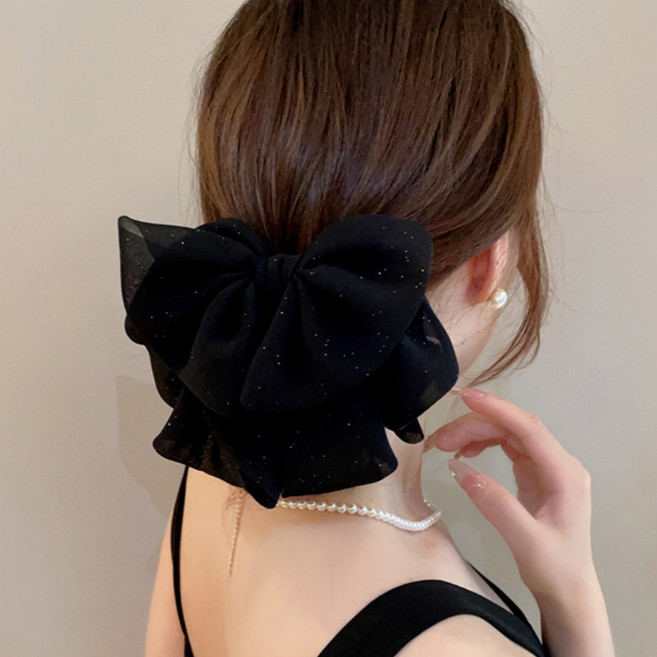 라끌라리아 글리터 왕리본 헤어핀 집게핀