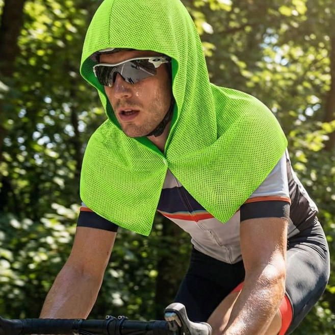 갓성비상회 -5도 즉각냉감 후드형 다용도 쿨타월 2P, 2개, 그린+오렌지