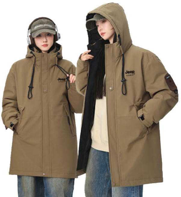 지프스피릿 남녀공용 아웃도어 롱패딩사파리