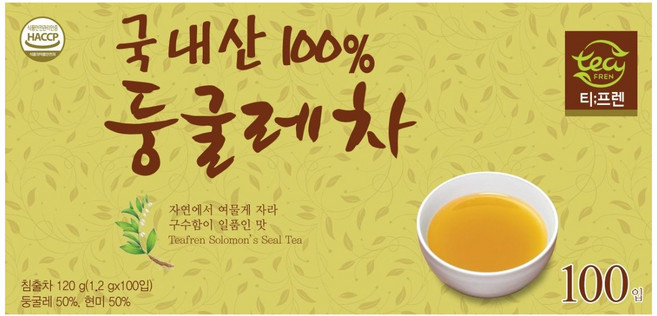 차명가 티프렌 둥굴레차 100티백(100%국내산), 1.2g, 100개입, 1개