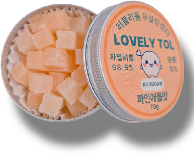 러블리톨 파인애플맛 무설탕자일리톨캔디, 4개, 70g