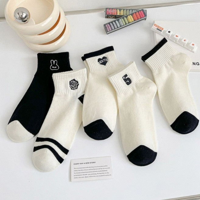 [10개1세트] 보리보리 여성용 봄 여름 패션 단목 양말 10종 세트