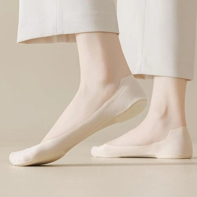 SwanCode 여성용 안벗겨짐 쿠션 페이크삭스 심플 양말 3켤레