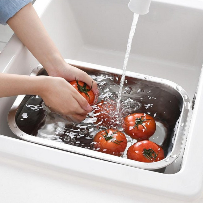 바겐슈타이거 스텐304 사각 설거지통 10L 식기세척 설거지볼 싱크대바스켓 캠핑, 1개