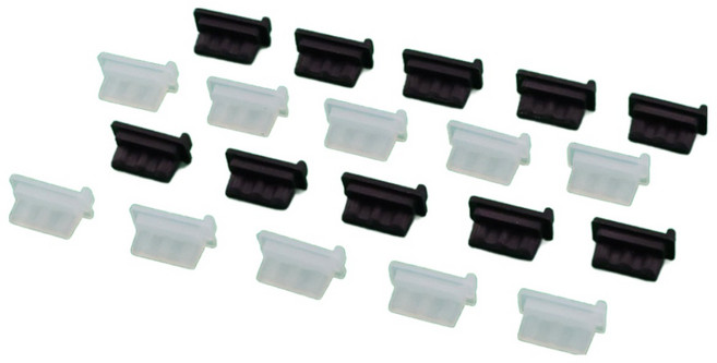 유스툴 배터리단자캡 단자보호캡 배터리단자커버 보조배터리 핸드폰 충전포트 먼지마개 A타입, 20개, 블랙화이트