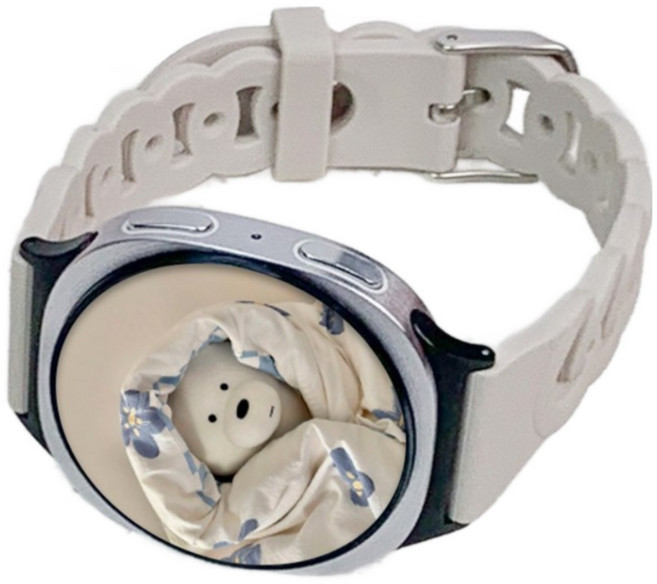 엔터콘 갤럭시워치8 슬림 체인 실리콘 밴드 루프 스트랩 호환, 스타라이트