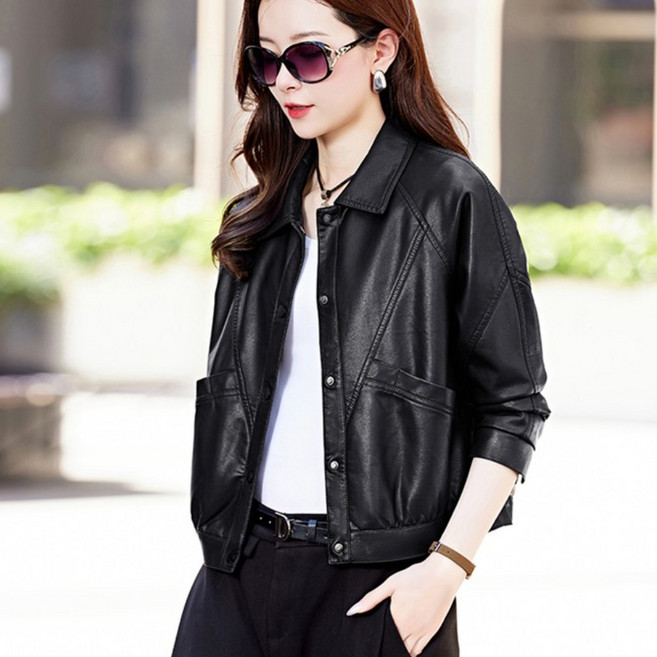 100% 진짜 양가죽 핫아이템 천연 리얼가죽 핸드메이드 여성 양가죽자켓 재킷 트렌드 루즈핏 키작은