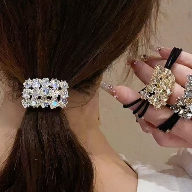 고급 큐빅 머리끈 여성 헤어밴드 3p세트