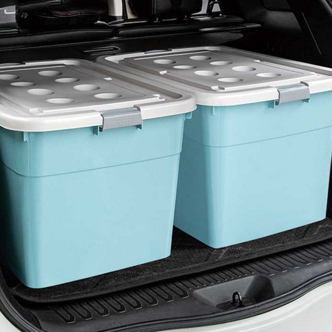 CKLIVING 특대형 플라스틱 리빙박스 대용량 수납정리함, 블루, 1개