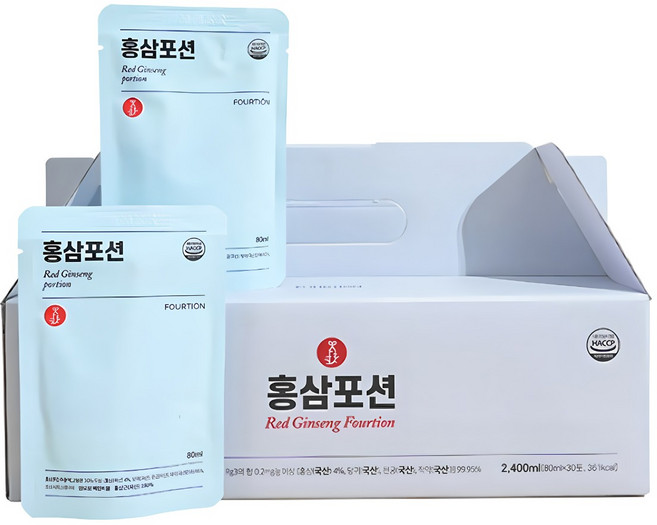 쓴맛 없는 무가당 홍삼포션, 30개, 80ml