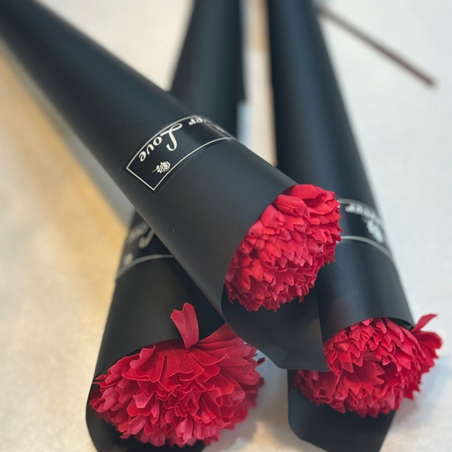 어버이날 비누 카네이션 비누꽃 조화 한송이, 20개, 레드