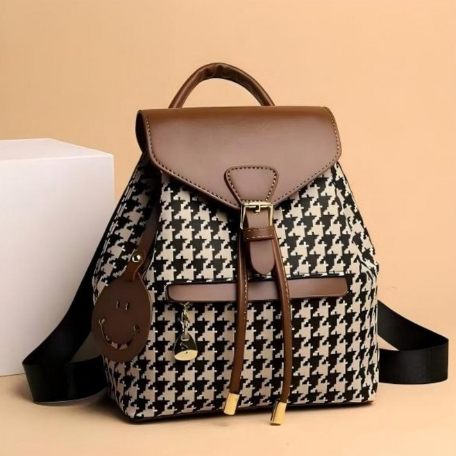 가벼운 여성 다기능 백팩 여성 여행용 가방 미니백팩 캐주얼 데일리 체크무늬 가방