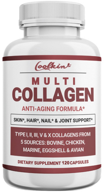 멀티콜라겐 1000mg – 노화 방지 항산화 모발 피부 손톱용, 2개, 60정