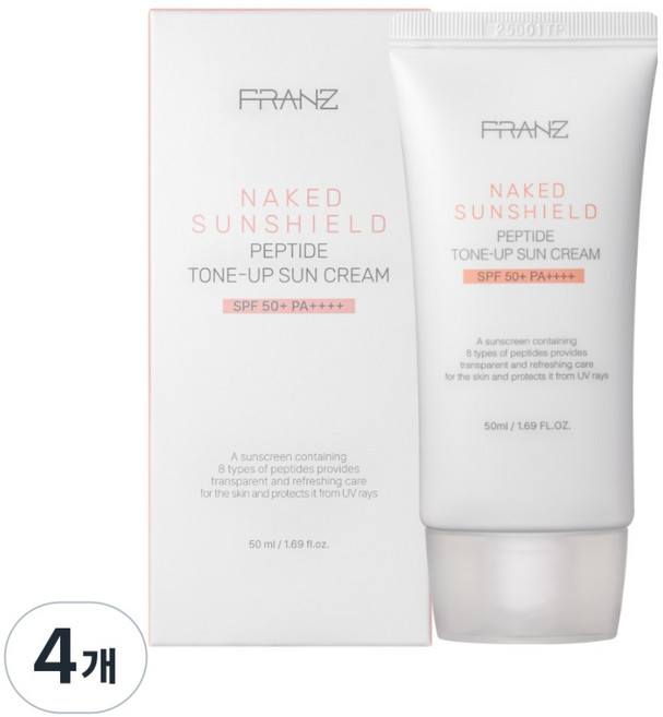 프란츠 네이키드 선쉴드 톤업 선크림 50ml 화사톤업 수분선크림, 4개