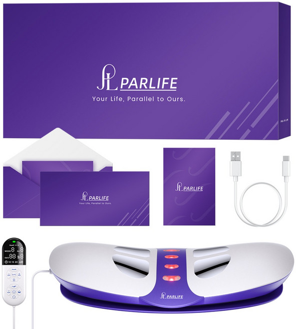 파라이프 허리 마사지기 저주파 EMS 안마기 온열 찜질 스트레칭, 화이트, PL-HD-LT010A