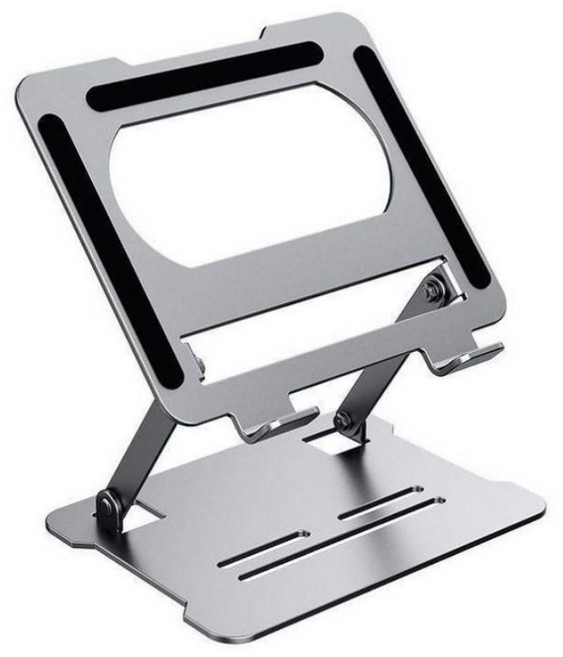 밀로뉴 쿨링홀 높이조절 튼튼한 노트북 거치대, 실버