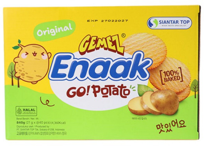 에낙 고포테이토 대용량 감자과자 포테이토칩 840g (21g x 40봉지), 21g