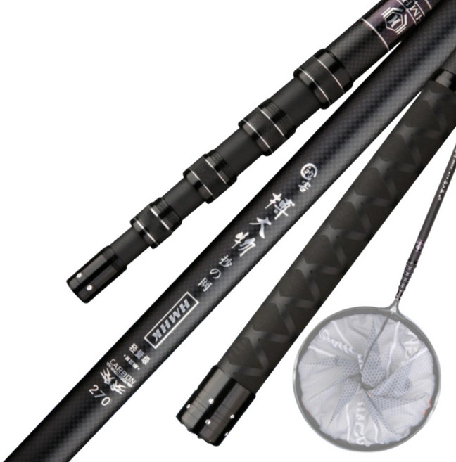 악어피싱 8mm 뜰채대 방파제 바다낚시터 민물 수초제거기, 2.7m