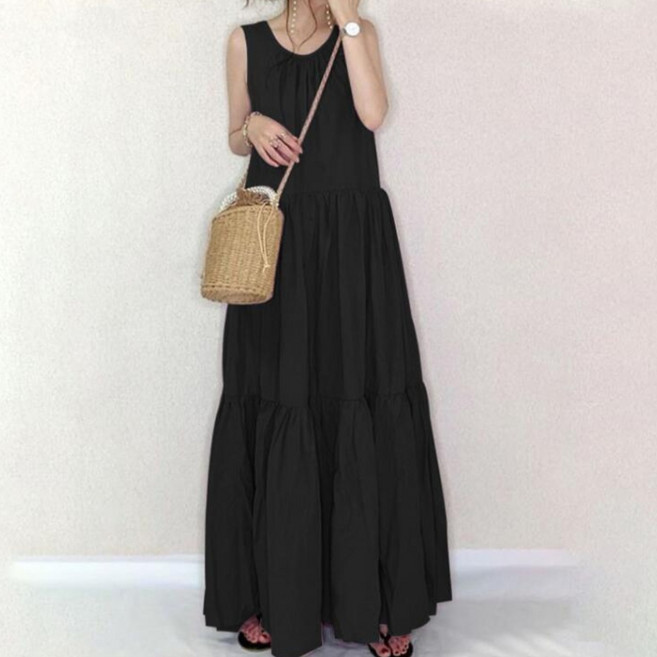 백 포인트 플리츠 롱 원피스 더프랑