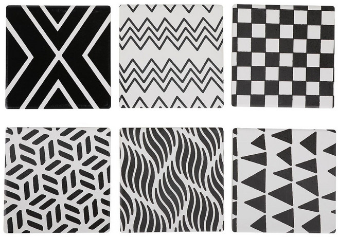 라임리빙 규조토 컵받침 티코스터 6P, 1세트, 화이트