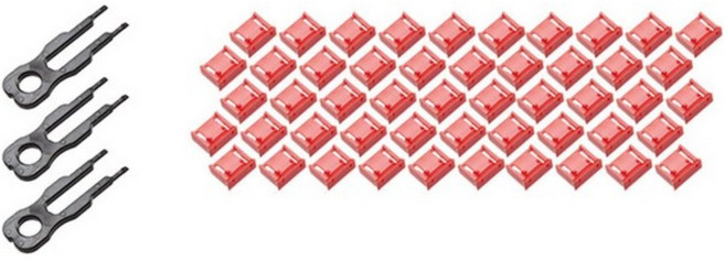 DATA Keeper USB포트락 키3개+잠금알50개 블랙 블루 레드 잠금장치 물리적 보안, 03 레드(키3+ 잠금알50개 세트)